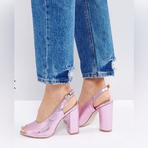 RAID Rai Pink Sling Back Heeled Sandals Size 7